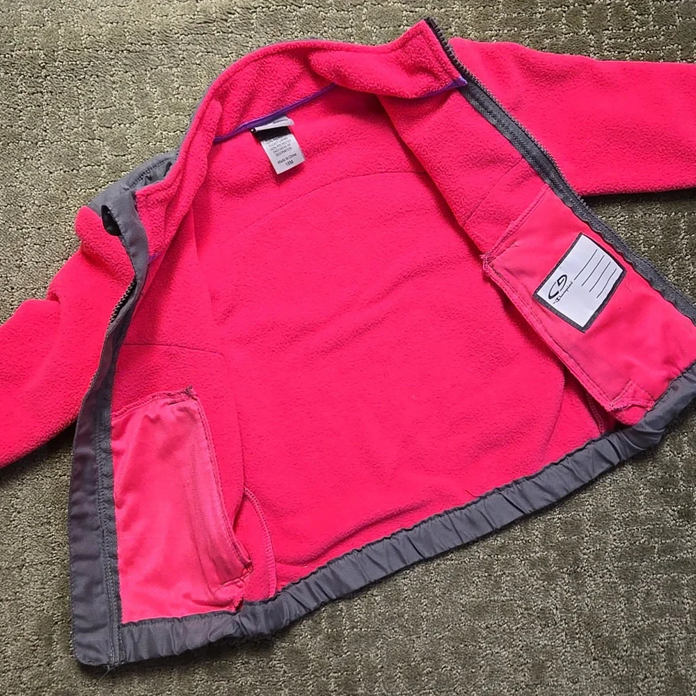 Children's Pink and Gray Fleece Jacket - Picture 5 of 5